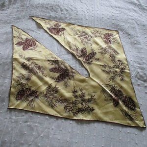 Pine cone twin tip 1950's silk scarf